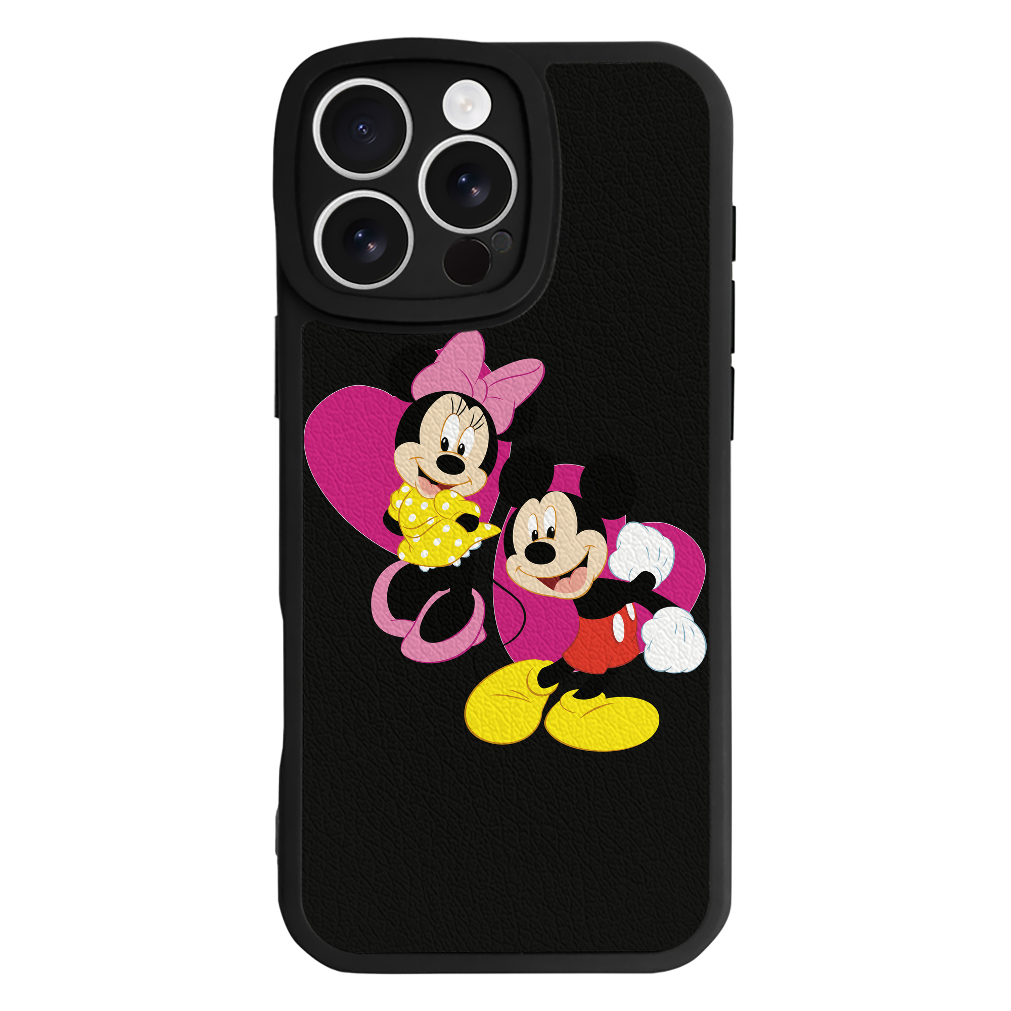 （画像用） ミッキーマウス Mickey Mouse 【iPhone 16シリーズ対応】シリコンスマホケース（レザー調） 材質：シリコン